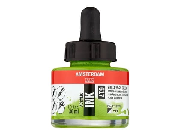 Amsterdam Acrylic Ink Bottle Yellowish Green 617