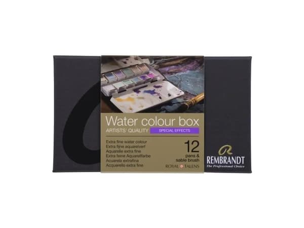 Rembrandt Watercolour metal tin set Specialty Colour Selection | 12 pans + brush