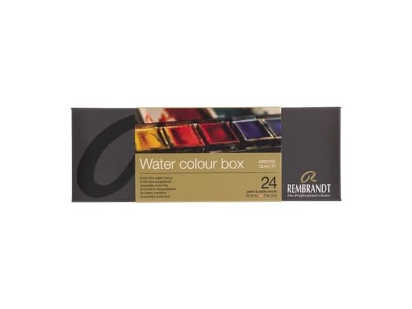 Rembrandt Watercolour metal tin set | 24 pans + brush