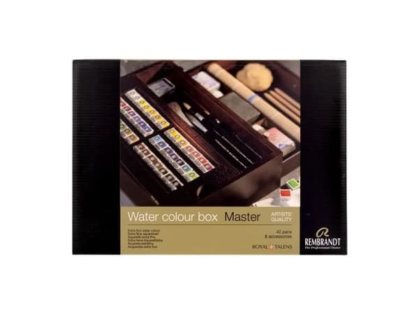 Rembrandt Watercolour wooden box set Master | 42 pans + accessories
