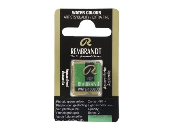 Rembrandt Watercolour Pan Phthalo Green Yellow 681