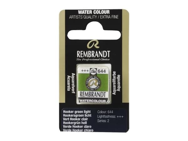 Rembrandt Watercolour Pan Hooker Green Light 644
