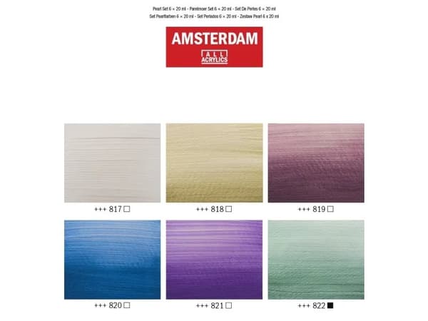 Amsterdam Standard Series akryylivärit helmiäissarja | 6 x 20 ml
