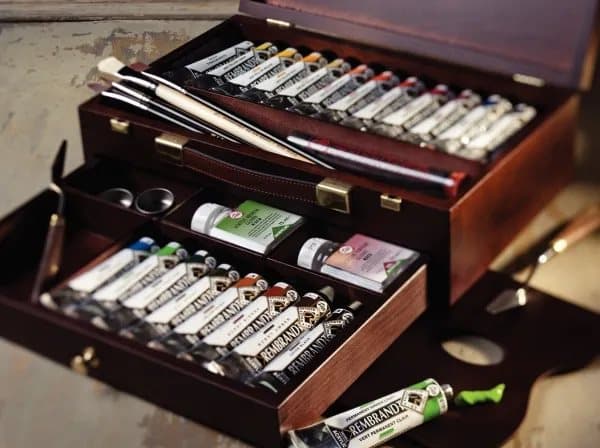 Rembrandt Acrylic colour wooden box set Master | 20 x + accessories