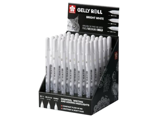 Sakura Gelly Roll Bright White display | 36 pens 05-08-10