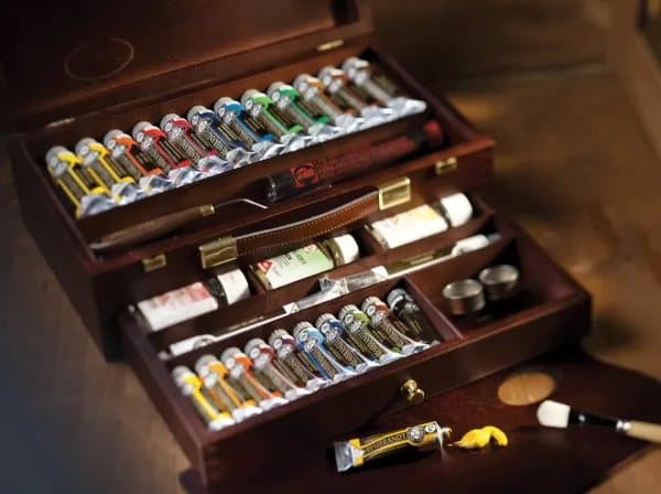 Rembrandt Oil colour wooden box set Master | 10 x + 12 x 40 ml + 2 x 60 ml + accessories