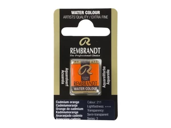 Rembrandt Watercolour Pan Cadmium Orange 211