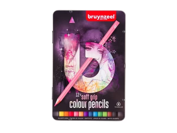 BRUYNZEEL SAKURA Bruynzeel Soft grip colour pencil tin light | 12 colours