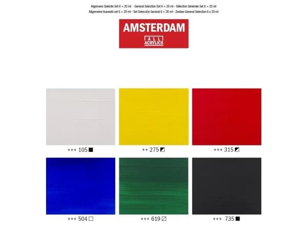 Amsterdam Standard Series acrylic paint general selection set | 6 x