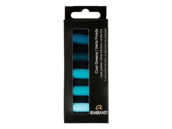 Rembrandt Soft pastel set Cool Greens | 5 half pastels