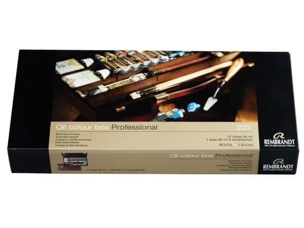 Rembrandt Oil colour wooden box set Professional | 12 x + 1 x 60 ml + accessories