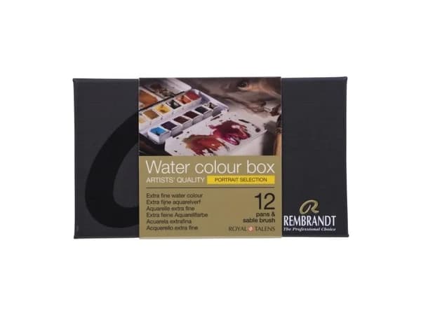 Rembrandt Watercolour metal tin set Portrait Colour Selection | 12 pans + brush