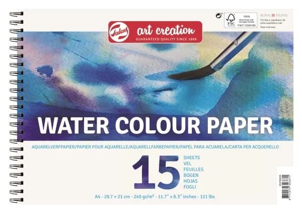 Talens Art Creation Watercolour paper | 29.7 x 21 cm (A4), 250 g, 15 sheets