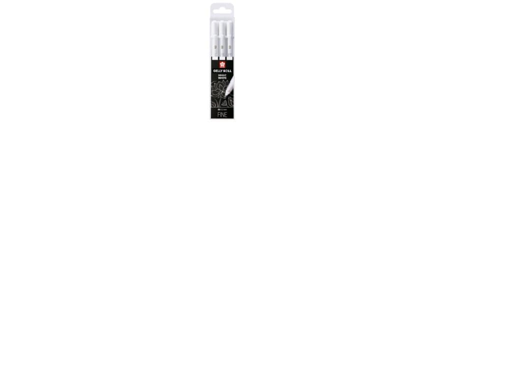 Sakura POXPGBWWH3A, Sluten gelpenna, vit, vit, fin, rund, 0,3 mm