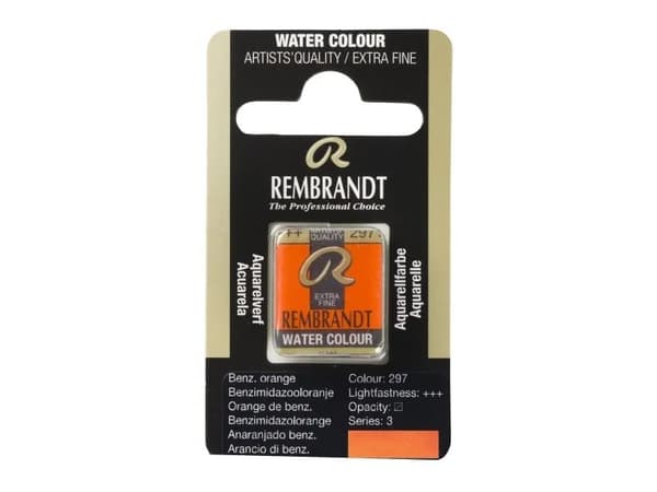 Rembrandt Watercolour Pan Benzimidazolone Orange 297