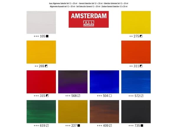 Amsterdam Standard Series acrylic paint general selection set | 12 x
