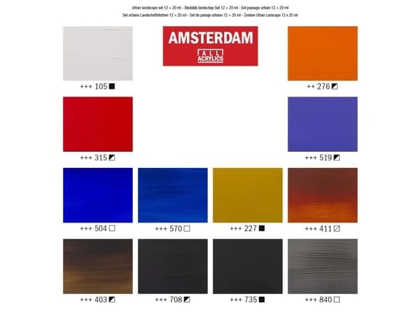 Amsterdam Standard Series acrylic paint urban landscape set | 12 x