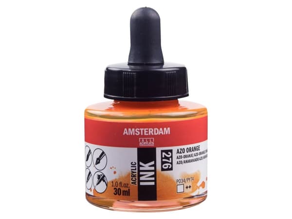 Amsterdam Acrylic Ink Bottle Azo Orange 276