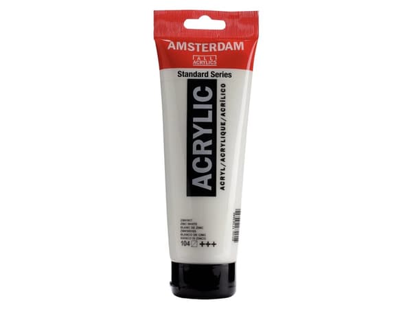 Amsterdam Standard-sarjan akryyliputki 250 ml Sinkki Valkoinen 104