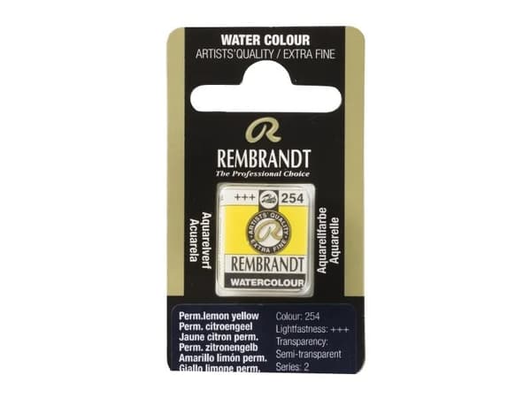 Rembrandt Watercolour Pan Permanent Lemon Yellow 254