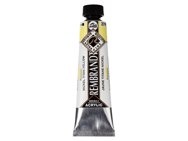 Rembrandt Acrylic Colour Tube Nickel Titanium Yellow 274