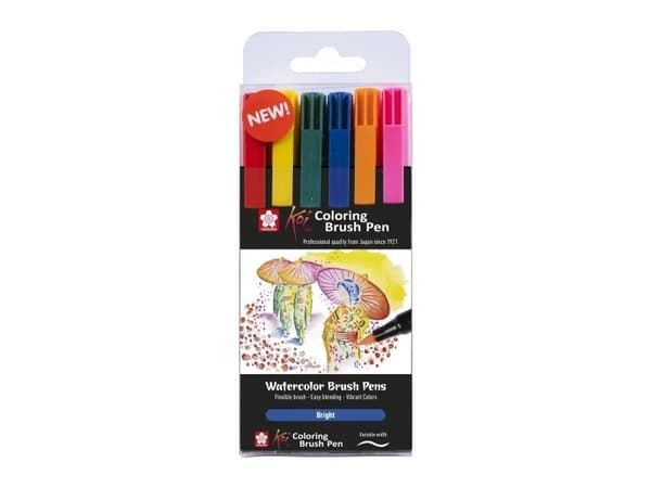 Sakura Koi Coloring Brush Pen set Bright | 6 colours