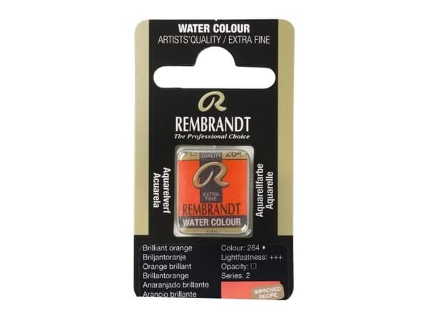 Rembrandt Watercolour Pan Brilliant Orange 264