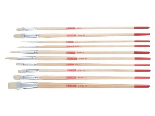 Talens Art Creation Oil & acrylic brush set hog bristle | 10 brushes