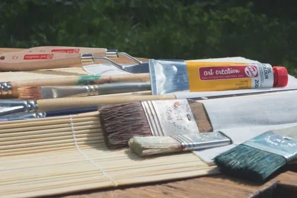 Talens Art Creation Oil & acrylic brush set hog bristle | 10 brushes