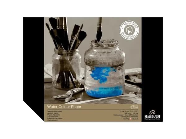 Rembrandt Watercolour paper (100% cotton) | 13.5 x 18 cm, 300 g, 20 sheets