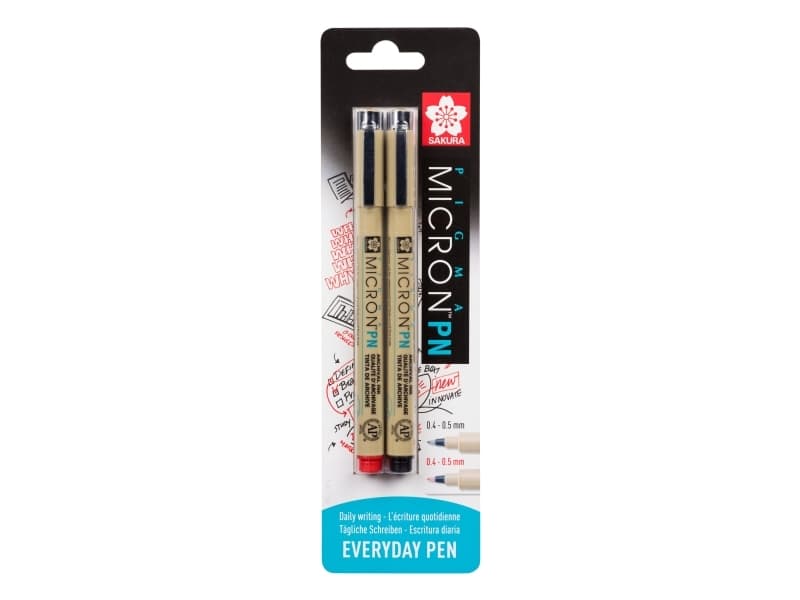 Sakura Pigma Micron PN set | 2 pens, black & red