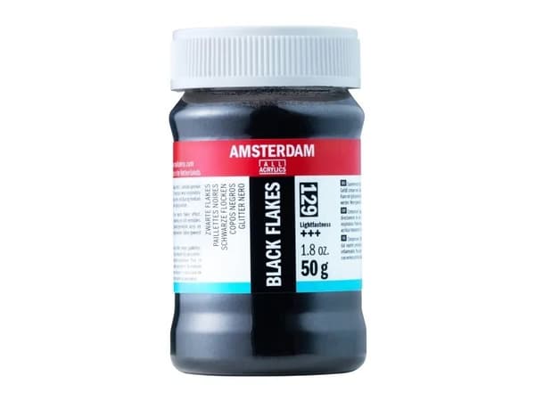 Amsterdam Black glitter flakes 129 purkki 75 ml