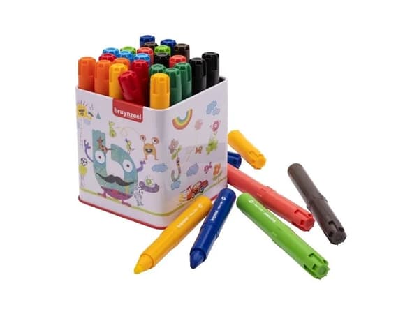 Bruynzeel Big point felt tips tin | 30 colours