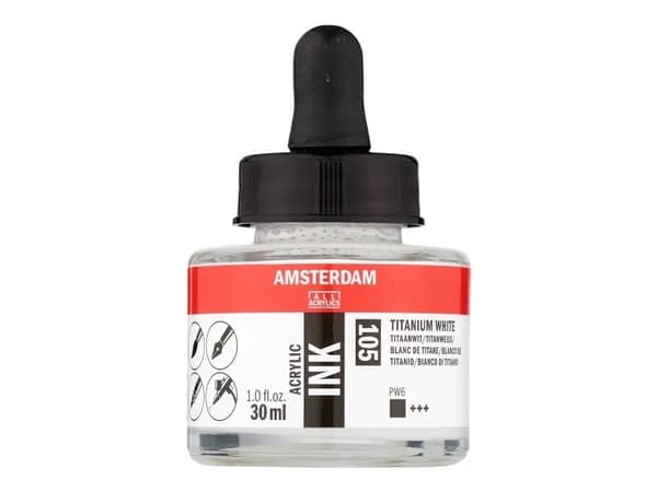 Artequipment AMSTERDAM AKRYLBLÆKK 30 ml - TITANIUM WHITE uniw