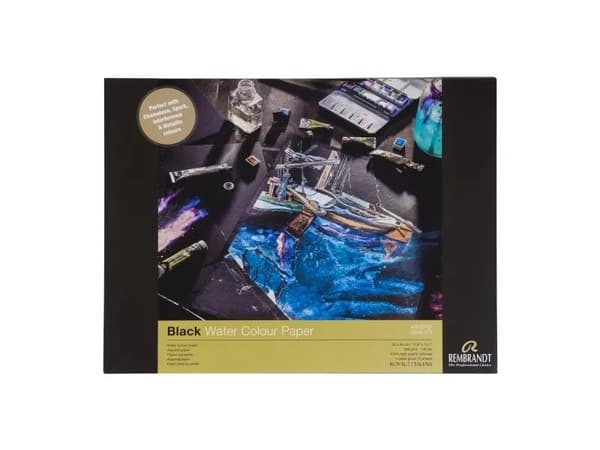 Rembrandt Watercolour paper black | 30 x 40 cm, 360 g, 10 sheets