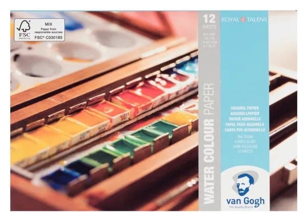 Van Gogh Watercolour paper block | 10.5 x 15 cm, 300 g, 12 sheets