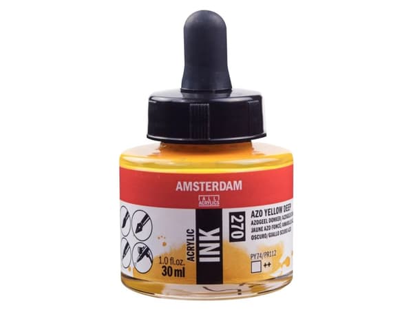 Amsterdam Acrylic Ink Bottle Azo Yellow Deep 270