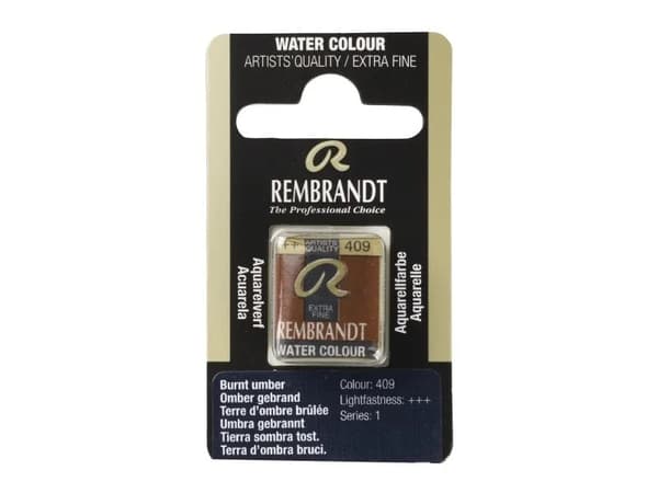 Rembrandt Watercolour Pan Burnt Umber 409