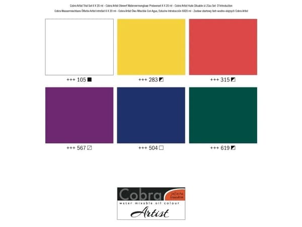 Cobra Artist oil colour trial set | 6 x