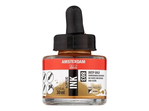 Amsterdam Acrylic Ink Bottle Deep Gold 803
