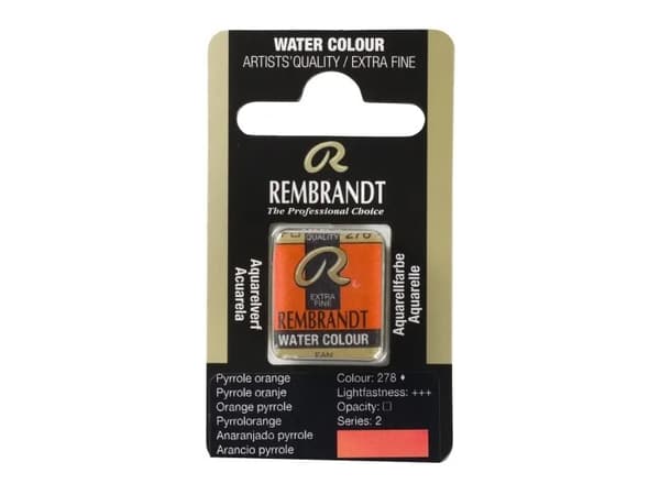 Rembrandt Watercolour Pan Pyrrole Orange 278