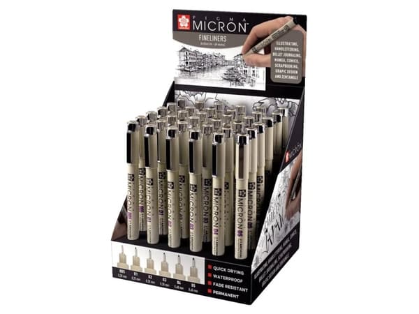 Sakura Pigma Micron display | 36 pieces, black