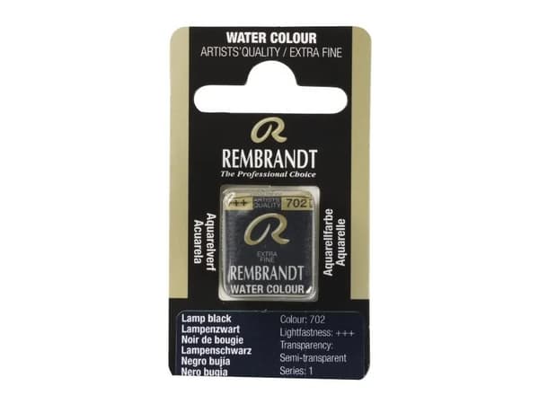 Rembrandt Watercolour Pan Lamp Black 702