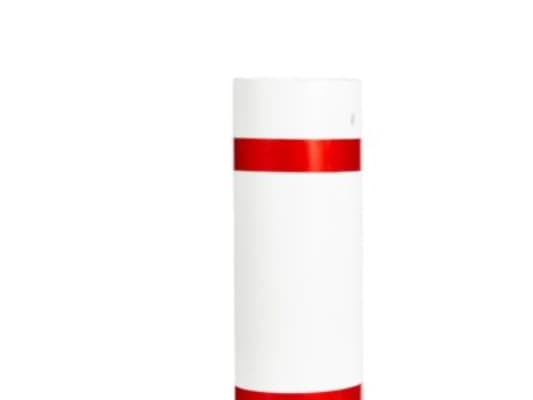 Langtgods afmærker ø100mmx30cm - Hvid plast cylinder,med rød refleksbånd og med monteret snor