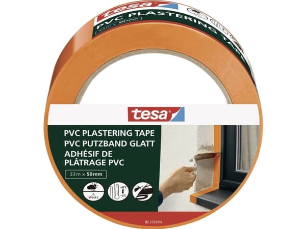 TESA 55487-00000-01, Allsiding maskeringstejp, PVC, Orange, Keramiska, Skum, Glas, Metall, Plast, Gummi, Trä, Universal, 60 ° C