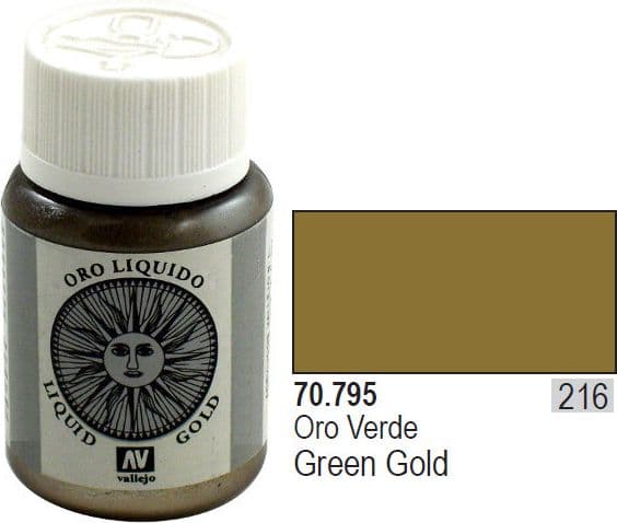 Vallejo 70.795, 35 ml, Guld, Grön, Metallisk, Flaska