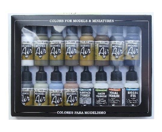 Vallejo 71.180, 17 ml, Blå, Brun, Grønn, Grå, Oliven, Rød, Gult, Matte, Flaske