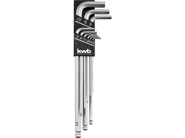 kwb 147600, Insexnycklar med L-handtag, set, Metrisk, 9 styck, 1.5,2,2.5,3,4,5,6,8,10 mm