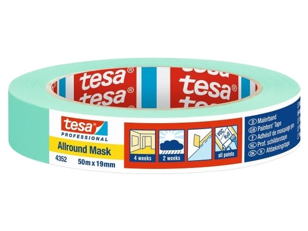 TESA Professional 4352, Allsiding maskeringstejp, papper, Grön, Metall, Plast, Gummi, Trä, Universal, Universal