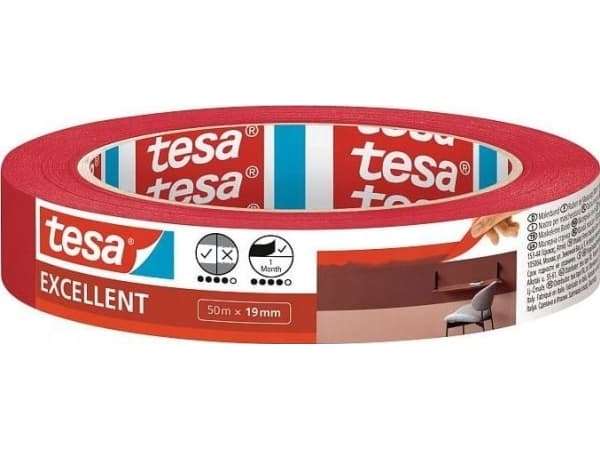 TESA Excellent, Maskeringstejp för målning, papper, Transparent, Glas, Plast, Trä, Universal, Universal